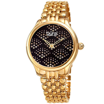 Burgi Ladies Swarovski Crystal Pebble Style Bracelet Watch BUR205YGB