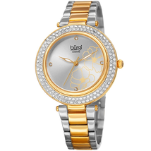 Burgi Quartz Diamond Silver Dial Ladies Watch BUR179TTG
