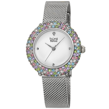 Burgi Quartz Diamond Silver Dial Ladies Watch BUR258SS