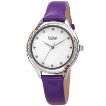 Burgi Crystal White Dial Ladies Watch BUR239PU