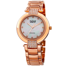Burgi Quartz Diamond White Dial Ladies Watch BUR181RG