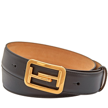Tod's Tods Men's Belts Black, Gold Gold Plac Dop T Safiano Size 100 Cm XCMCQO50100VIBB999