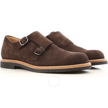 Tod's Men's Suede Monk Strap Shoes in Ebony XXM0XJ0N7400P0S807