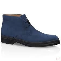 Tod's Men's Ink Blue Suede Lace Up Ankle Boots XXM0UI00D80RE0U806