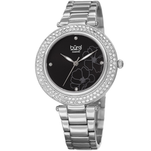 Burgi Quartz Diamond Black Dial Ladies Watch BUR179SSB