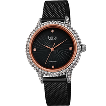 Burgi Quartz Diamond Black Dial Ladies Watch BUR250BKR