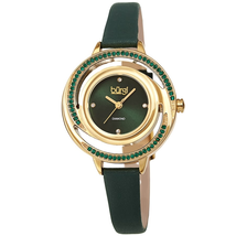 Burgi Quartz Diamond Green Dial Ladies Watch BUR261GN