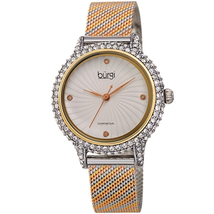 Burgi Quartz Diamond Silver Dial Ladies Watch BUR250TRI