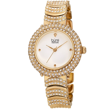 Burgi Quartz Diamond White Dial Ladies Watch BUR266YG