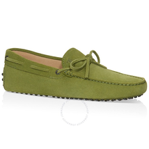 Tod's Men's Dark Green Lime Suede Leather Moccasins XXM0GW05470RE0V206