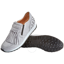 Tod's Womens Knotted Fringed Sneakers in Medium Cement XXW0YO0P250HR0B219