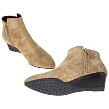 Tod's Womens Suede Wedge Bootie in Light Tobacco XXW0VR0R720LCAS812