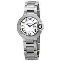 Cartier Ballon Bleu Silver Dial Stainless Steel Ladies Watch W69010Z4