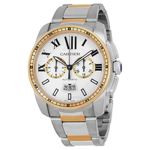 Cartier Calibre de  Chronograph Automatic Silver Dial Men's Watch W7100042