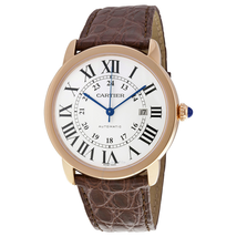 Cartier Ronde Solo de  XL Automatic Silver Dial 18 kt Rose Gold Men's Watch W6701009
