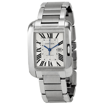 Cartier Tank Anglaise Automatic Silver Dial Stainless Steel Men's Watch W5310009