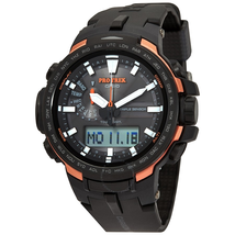 Casio Pro Trek Alarm World Time Chronograph Quartz Analog-Digital Black Dial Men's Watch PRW-6100Y-1DR