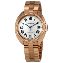Cartier Cle Flinque 18kt Pink Gold Sunray Effect Dial Ladies Watch WJCL0006