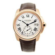 Cartier Caliber Silver Dial 18k Pink Gold Men's Watch WGCA0003