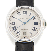 Cartier Cle Silvered Flinque Dial Steel Men's Watch WGCL0005