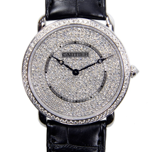 Cartier Ronde Louis 18K White Gold Diamond Dial Men's Watch WR007007