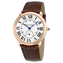 Cartier Ballon Bleu Silver Dial Brown Leather Men's Watch W6801005