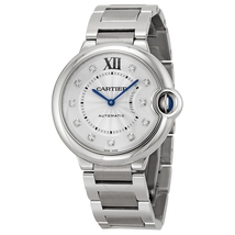 Cartier Ballon Bleu Silver Diamond Dial Unisex Watch WE902075