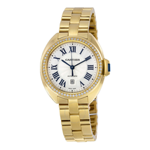 Cartier Cle Flinque Dial 18kt Yellow Gold Ladies Watch WJCL0004