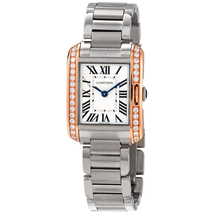 Cartier Tank Anglaise Silver Dial Two-tone Stainless Steel Ladies Watch W3TA0002