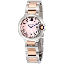 Cartier Ballon Bleu Mother of Pearl Stainless Steel and 18kt Rose Gold Ladies Watch W2BB0009