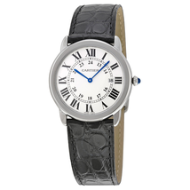 Cartier Ronde Solo Steel Black Leather Midsize Watch W6700255