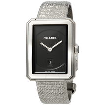 Chanel Boyfriend Black Guilloche Dial Ladies Watch H4878