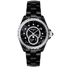 Chanel J12 Black Dial Diamond Black Ceramic Automatic Ladies Watch H3407