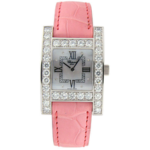 Chopard H Diamond 18kt White Gold Pink Ladies Watch 13/6621 13/6621