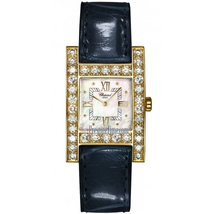 Chopard H Watch Mother of Pearl Dial Alligator Blue Leather Laides Dress Watch 106805-0001