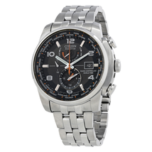 Citizen Eco Drive Black Dial Stainless Steel Men's Watch AT9010-52E