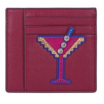 Tory Burch Martini Applique Square Card Case - Imperial Garnet 42846-609