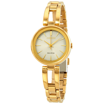 Citizen Axiom Champagne Dial Yellow Gold-tone Ladies Watch EM0638-50P