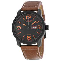 Citizen Eco Drive Black Dial Brown Leather Men's Watch BM8475-26E