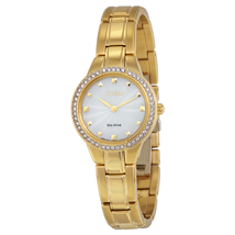 Citizen Silhouette Crystal Champagne Dial Gold Stainless Steel Quartz Ladies Watch EX1362-54P