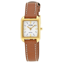 Citizen Silhouette White Dial Ladies Leather Watch EM0492-02A