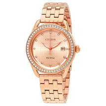 Citizen LTR Rose Gold-tone Ladies Crystal Watch FE6113-57X