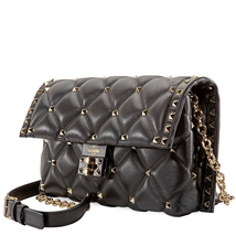 Valentino Candystud Quilted Shoulder Bag- Black QW0B0B83NAP-0NO
