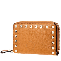Valentino Leather Folding Wallet- Tan RW0P0P79VSH 0MU