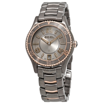 Ebel X-1 Grey Dial Ladies Grey PVD and 18k Rose Gold Watch 1216117