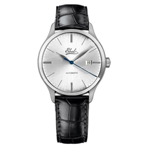 Ebel Classic 100 Silver Dial Black Leather Automatic Men's Watch 1216039