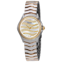 Ebel Wave White Mother Of Pearl Diamond Dial Ladies 18K Yellow Gold Watch 1216272