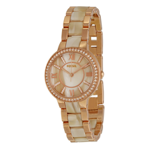 Fossil Virginia Rose Dial Rose Gold-tone and Horn Acetate Ladies Watch ES3716