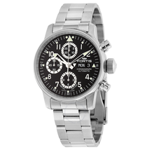 Fortis Flieger Classic Chronograph Black Dial Stainless Steel Automatic Men's Watch 597.20.71 M