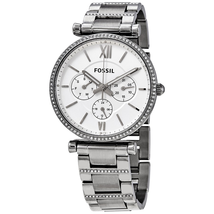 Fossil Carlie Multifunction Quartz Crystal Silver Dial Ladies Watch ES4541
